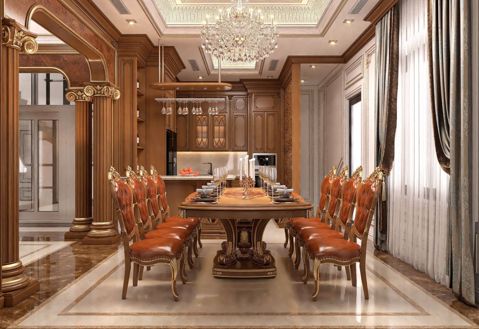 phòng bếp tân cổ điển